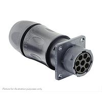 Eaton Souriau-Sunbank UTSX7JC128S Receptacles Jam nut receptacle, with cable gland backshell, for 8 female contacts, IP68/69K