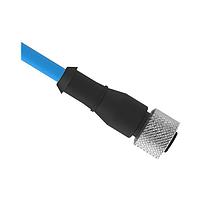 Banner Engineering MQD9-406 Sensor Cables / Actuator Cables Cordset: Single Ended M12; 4-pin Straight Female; 2 m (6.56 ft) 2x20 PVC Blue; Nickel-Plated Brass Coupling Nut