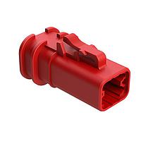 Amphenol SINE Systems ATP06-4S-OMRDRED Connectors 4 Position Plug, Socket, Overmold Compatible, Reduced Diameter Rear Seal, Red