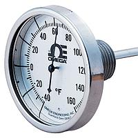 OMEGA G-0-50C-4-1/4 1.73 in Dial Bimetal Hermetically Sealed Thermometer Various Mounts (50 °C, 1/4 in, NPT Male, 4 in)