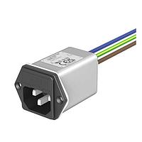 Schaffner FN9260-6-07 Inlets IEC Inlet Filter with Dual Fuse 250VAC, 6A, Wire