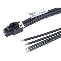 Molex 224086-1044 OTS Cable Assembly Mini-Fit Max Female-to-Pigtail Cable ASSY Tin Plt 4 Ckts 600mm Lgth 2.5mm Blk