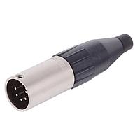 Amphenol Audio AC5MJ Cable Connectors 5 Pole XLR Male Cable Connector Stamped Contacts Large Cable Clamp Nickel Finish