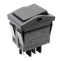 E-Switch RB541A1100 Rocker Switches Rocker, 16A, DPST, Off-On, Panel Mount, Snap-In