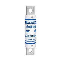 Mersen A70QS100-4 High Speed Fuse Fuse,High Speed,No Blown Indicator,Bolt-In,200kA AC,100kA DC,700VAC/DC,100A