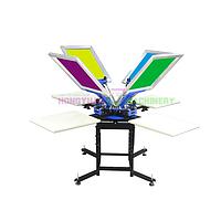 Hoystar GW-450 Manual 4 Color 4 Station Silk Screen Printer (600pcs/Hr)