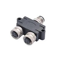 NorComp T58-A04-FFFR001 Adapters Female to Female to Female M12 Adapter 4 Position T Splitter