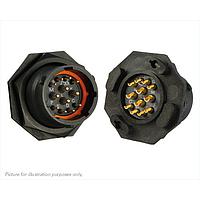 Eaton Souriau-Sunbank UTS714E12PX Receptacles Plastic jam nut receptacle, without backshell, with 12 male solder contacts, IP68/69K in unmated conditions, keying X