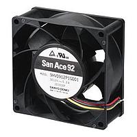 Sanyo Denki 9HV0912H4D001 Axial Fan, 92x92x25mm, 12VDC, 97.1CFM, High Static Pressure/Airflow, Ball, Lock Sensor