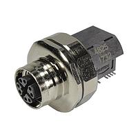 HARTING 21033814826 Inserts M12 X-code 8pin female angled pcb connector, SMT, w/ transformer, 1Gbit, shielded, PoE enabled (w/ housing 21033012006)