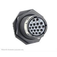 Eaton Souriau-Sunbank UTGX714E18SW Receptacles Jam nut receptacle, without backshell, with 18 female solder contacts, IP68/69K in unmated conditions, keying W