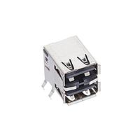 AMP Connectors - TE Connectivity 5787745-5 USB Type A Connectors USB A R/A STAK ASSY THRU HOLE