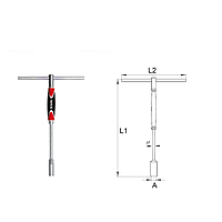 Yato YT-1559 T-type deep socket wrench with rotary handle 15mm