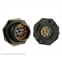 Eaton Souriau-Sunbank UTS712E8PX Receptacles Plastic jam nut receptacle, without backshell, with 8 male solder contacts, IP68/69K in unmated conditions, keying X