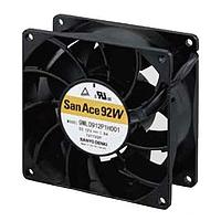 Sanyo Denki 9WL0912P1F001 Axial Fan, 92x92x38mm, 12VDC, Splash/Dust Proof, 100Khr, Ribless, Tach/PWM, IP68