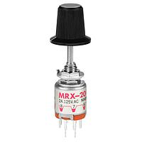 NKK Switches MRX204-CH Rotary Switches DP W/ 2-4 POS LARGE KNOB GRY