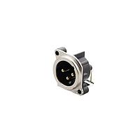 REAN RRX3M-B-021-0 Receptacles RECPT- 3 pin  M- ground to mating shell / front panel, steel retention lug, PCBH