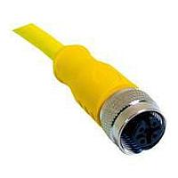 Mueller C3C01M001 Instrumentation 3 Position Straight Female to wire leads - Yellow - 1 Meter