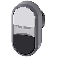 SIEMENS A6X30140482 Flat Button ILLUMINATED TWIN PUSHBUTTON. WHITE.BLACK