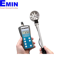 OMEGA HHF143B-USB Precision Handheld Rotating Metal Vane Thermo-Anemometer Kit (0.2~40.00 MPS, 2.75" Probe, USB , -20 ~ 100°C)