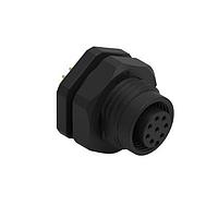 Wurth Elektronik 643220100608 Receptacles WRCIRC M12  Screw  Coding A  Panel PCB  Plastic Straight with Panel Nut PG9  Female connector, polarity 8