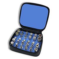 Cal Test Electronics CT2701A RF Adapters - Between Series CoaxAdapter Kit,NPlt Zipper Pouch, Black