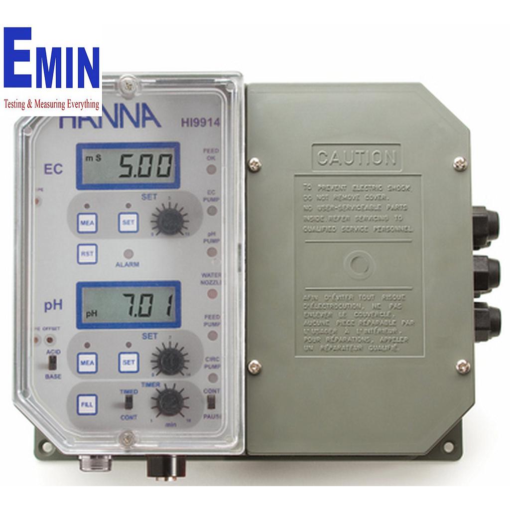 Industrial fertigation controller used for pH and conductivity monitoring in irrigation systems
