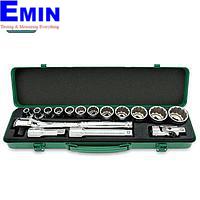 TOPTUL GCAD1602- 16PCS 1/2inch DR. 12PT Flank Socket Set - Mirror