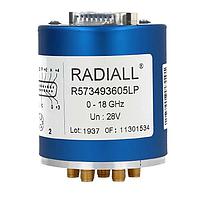 Radiall R573453605LP Coaxial Switches SP6T Ramses Low PIM SMA 18GHz Latching Self-cut-off Indicators 28Vdc Diodes D-sub connector