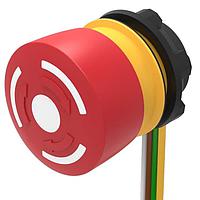 EAO 84-5230.0040 Safety Switches E-Stop Pushbutton, 1NC+1NO, non illuminated, cable 300mm, black indication ring