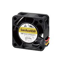 Sanyo Denki 9WPA0424G6001 Axial DC Axial Fan, 40x40x20mm, 24VDC, Splash/Dust Proof, High Performance, Tach, IP68