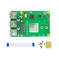 HackerGadgets Pi-Cast-USB3.0 Raspberry Pi CM4 A USB 3.0 expansion board with an M.2 B-key as one of its USB 3.0 interfaces. Includes a ribbon cable, bolts, and standoffs.