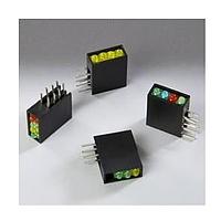 BIVAR H485CYGGGD LED Circuit Board Indicators LED Assembly, Right Angle, 1.8mm LED, Quad-Level, 1 Station, Yellow, Green, Green, Green, Diffused Lens.