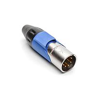 Amphenol Audio AX5M6M-AU Connectors 5P PIN M PLUG GLD W BLU MRK SLEEVE