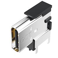 GCT (Global Connector Technology) USB4205-GF-A PCB Top Mount Flag Style USB C Receptacle, Flag-type, USB2.0, SMT, 16pin, H=12.5mm