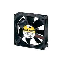 Sanyo Denki 9WP0848S401 Axial DC Axial Fan, 80x80x25mm, 48VDC, 42.4CFM, 2.88W, 34dBA, Splash Proof, Tach, IP68