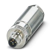 PHOENIX CONTACT 1151362 Circular Metric Connectors Power connector  Power  4-position  unshielded  Plug straight M12  Coding: T  Push-lock spring connection  knurl material: Nickel-plated brass  Contact 4 leading