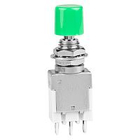 NKK Switches EB2011-BF Sealed SPDT ON-(ON) 6A .315 DIA GRN CAP SLDR LU