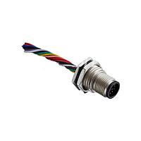 Amphenol LTW M12A-10PMMS-SF8B30 Sensor Cables / Actuator Cables M12 Circular Metric Connector, A Code, Metal, 1.5A, 10 pins, Male Connector, Male Contact, Hexagonal, Screw Thread, Solder, Receptacle With Cable/Wire, Length 300mm, IP68 / IP69K