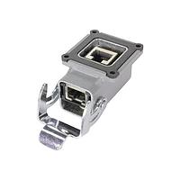 HARTING 09452151118 Headers & Wire Housings Han 3A RJ45 Cat5 Metal Housing Angled (4 hole bulkhead version)