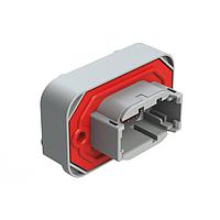 Amphenol SINE Systems ATM13-08PA-BM03 8-Way RA Flng Mnt PCB Rcpt 8POS Gry Tin Cont A