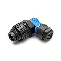 Amphenol Tuchel C016 20K003 100 10 Connectors 3+PE MALE R/A BLUE SCREW SILVER CONTACT