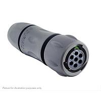 Eaton Souriau-Sunbank UTSX6JC10E7SW Plugs Plug, with cable gland backshell, with 7 female solder contacts, IP68/69K in unmated conditions, keying W