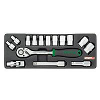 TOPTUL GCAT1502- 15PCS - 1/2inch DR. Flank Socket Set
