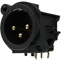 Io Audio Technologies IO-XLR3-M-EH Connectors 3-Pin XLR, Male, Horizontal, PCB Mount, Separate Ground Pin