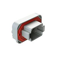 Amphenol SINE Systems AT13-08PA-BM01 Connectors RA Flng Mnt PCB Rcpt 8POS Gry Gld Cont A