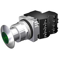 SIEMENS 52PP2D3GB Push-Pull PP2,CHROME,MTD,FV 24V LED,CHR-GREEN,2NC