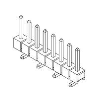 Amphenol Commercial Products G800MR305010HR Pin Strip Pin Header 2.54mm Pitch STR SMT,1x3Pin,30u" Gold,LCP,6.0mm*2.54mm_5mm,T&R,W/CAP,Clor-Black