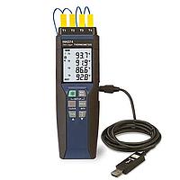 OMEGA HH374 4-Channel Handheld Type K, J, T, or E Thermocouple Data Logger (Temperature, USB, ± 0.7 °C)