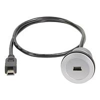 HARTING 09454521909 USB Cables / IEEE 1394 Cables har-port USB 2.0 MiniB coupler with cable, 1.0m - silver version